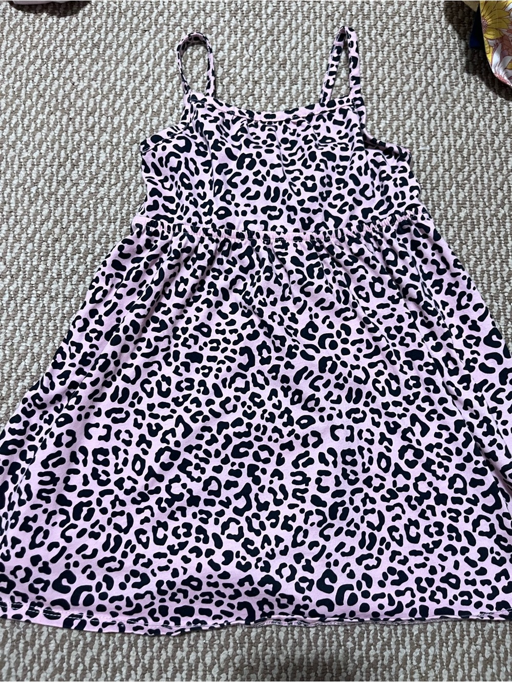 Girls 4T The Children's Place Pink and Black Leopard Print Sundress